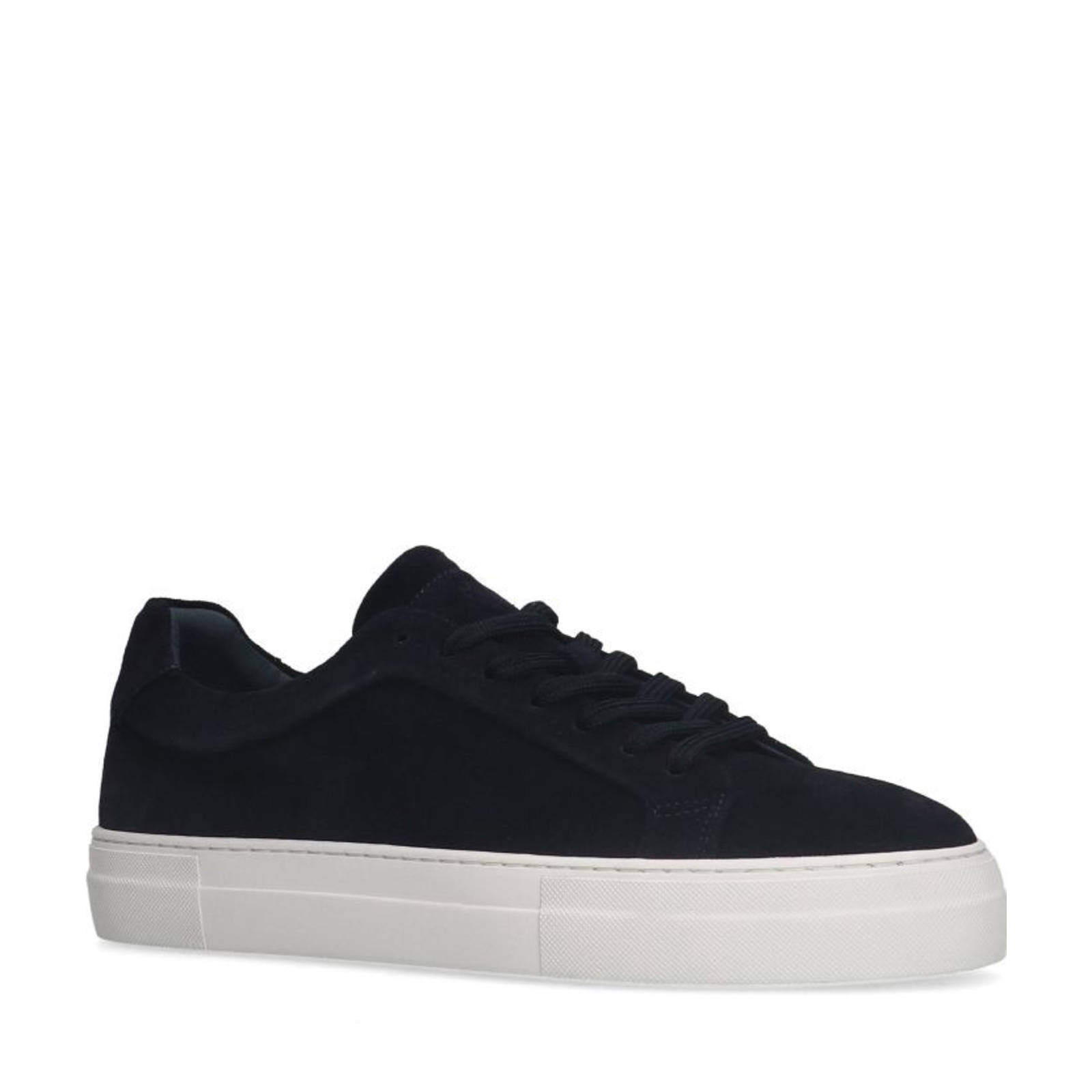 Manfield suède sneakers donkerblauw
