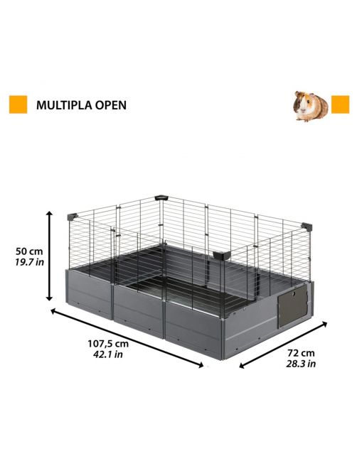 Ferplast Multipla Open - Dierenverblijf - 107.5x72x50 cm Grijs