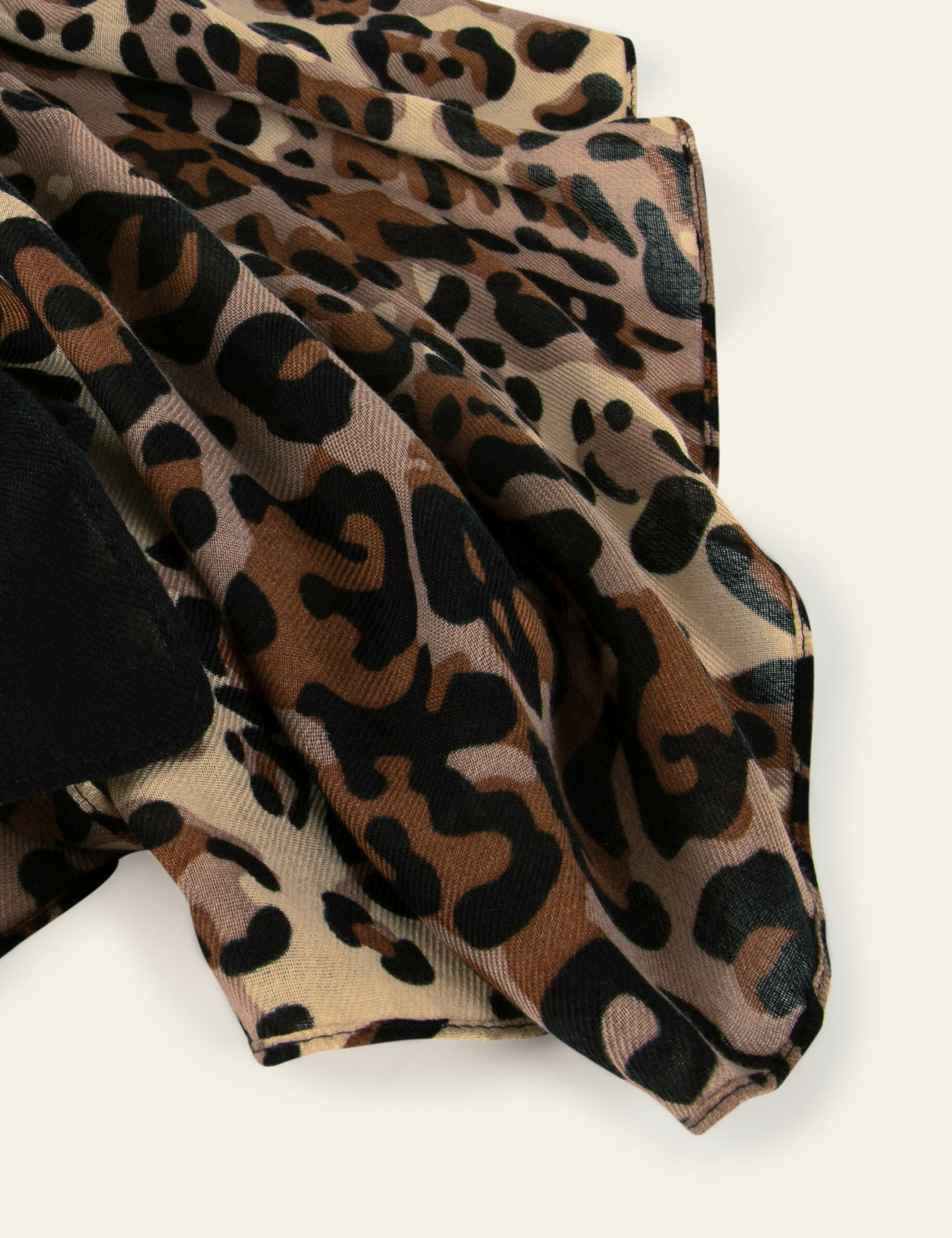 Foulard imprimé animalier marron femme - marron