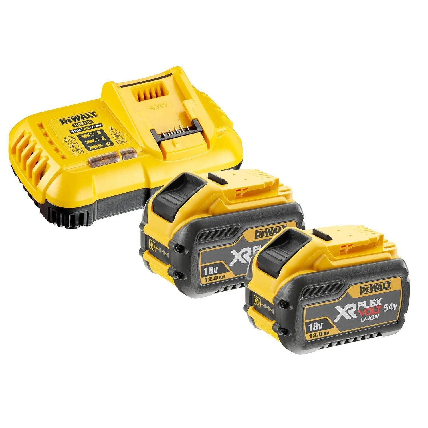 DeWALT DCB118Y2 Starterset 2x DCB548 Accu 12.0Ah 54V XR FlexVolt   Snellader DCB118