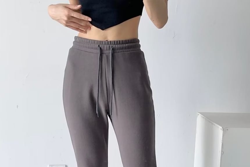 Yukis - Effen wijd uitlopende joggingbroek met trekkoord in de taille