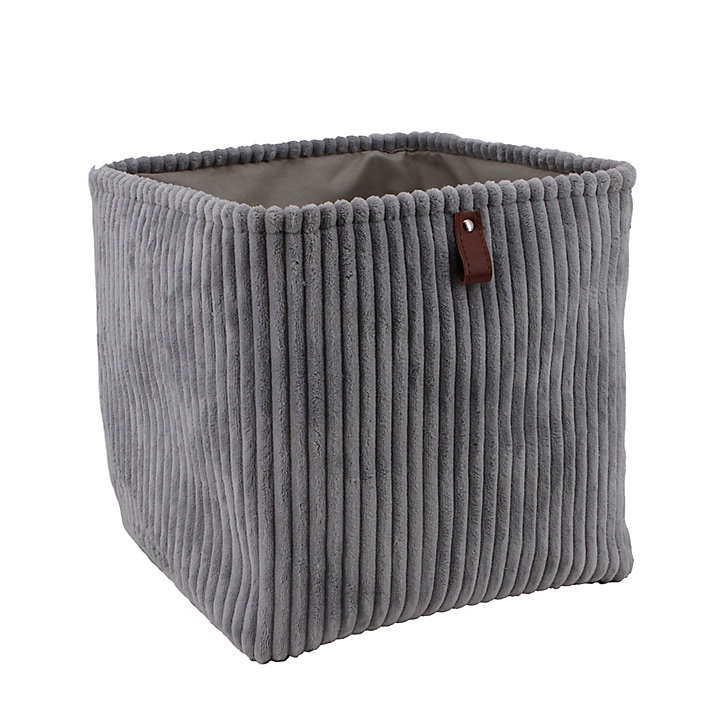 Boîte de rangement carrée effet velours coloris gris