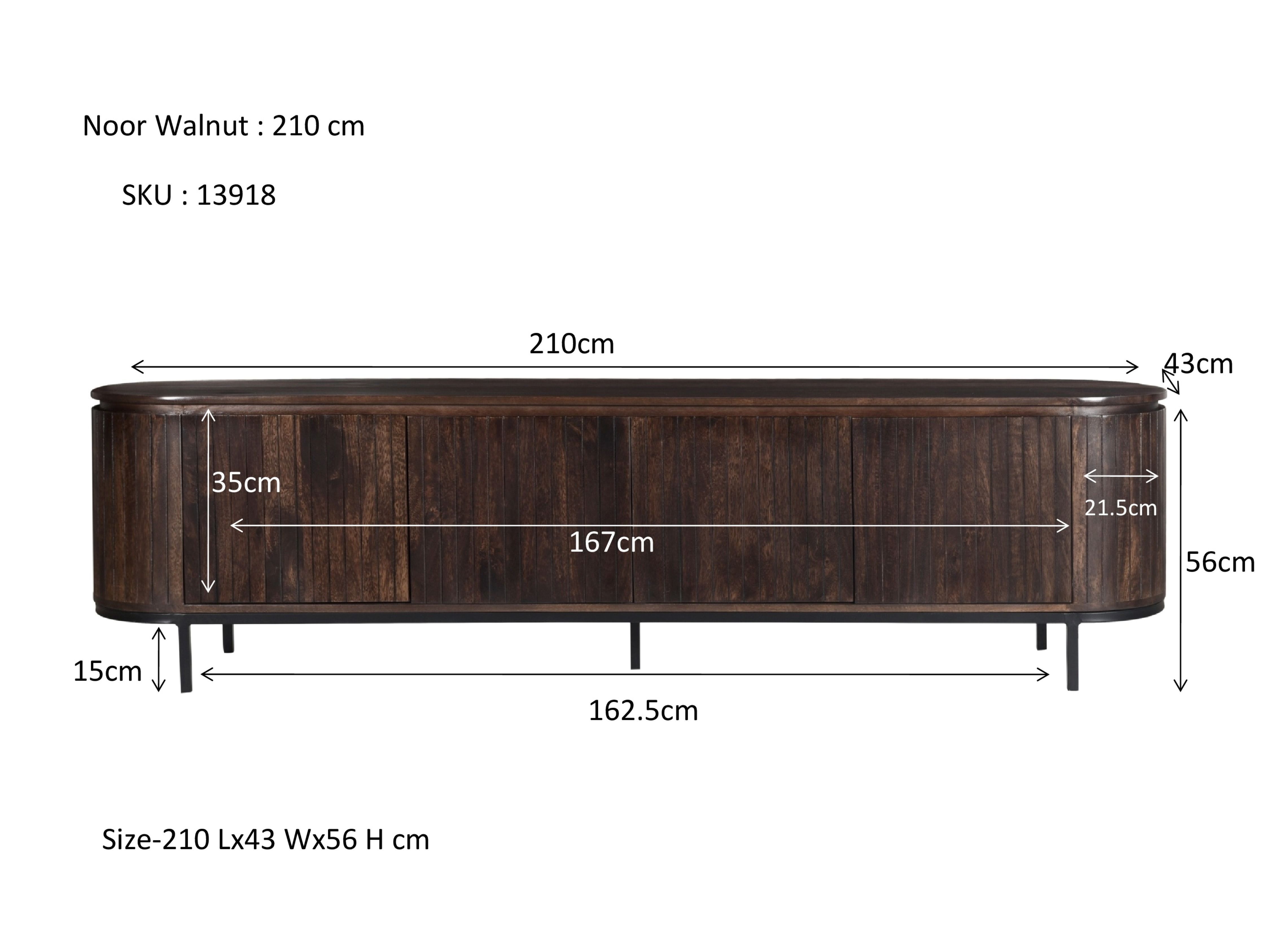 Tv-meubel Noor B210 x D43 x H56 cm