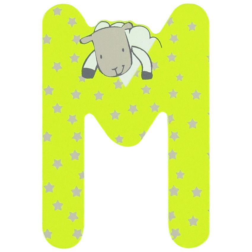 Lettre en bois M - Vert