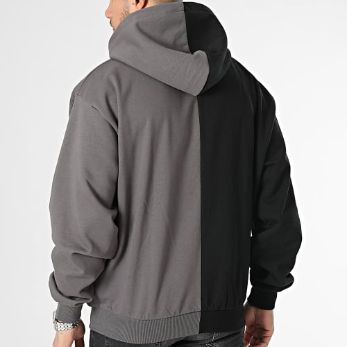 Sweat Zippé Capuche Chest Signature Split 6021392 Noir Gris