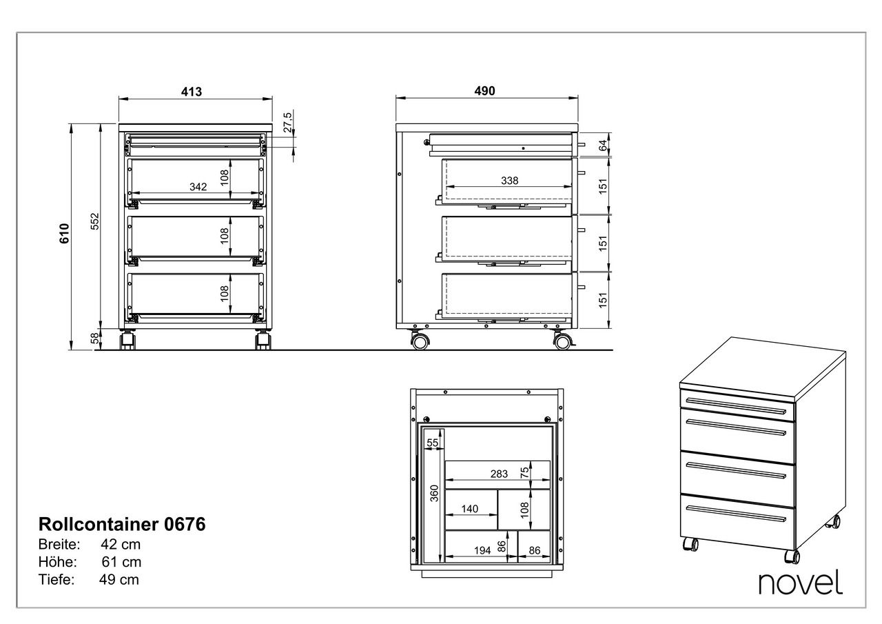 Novel Rollcontainer RENTON