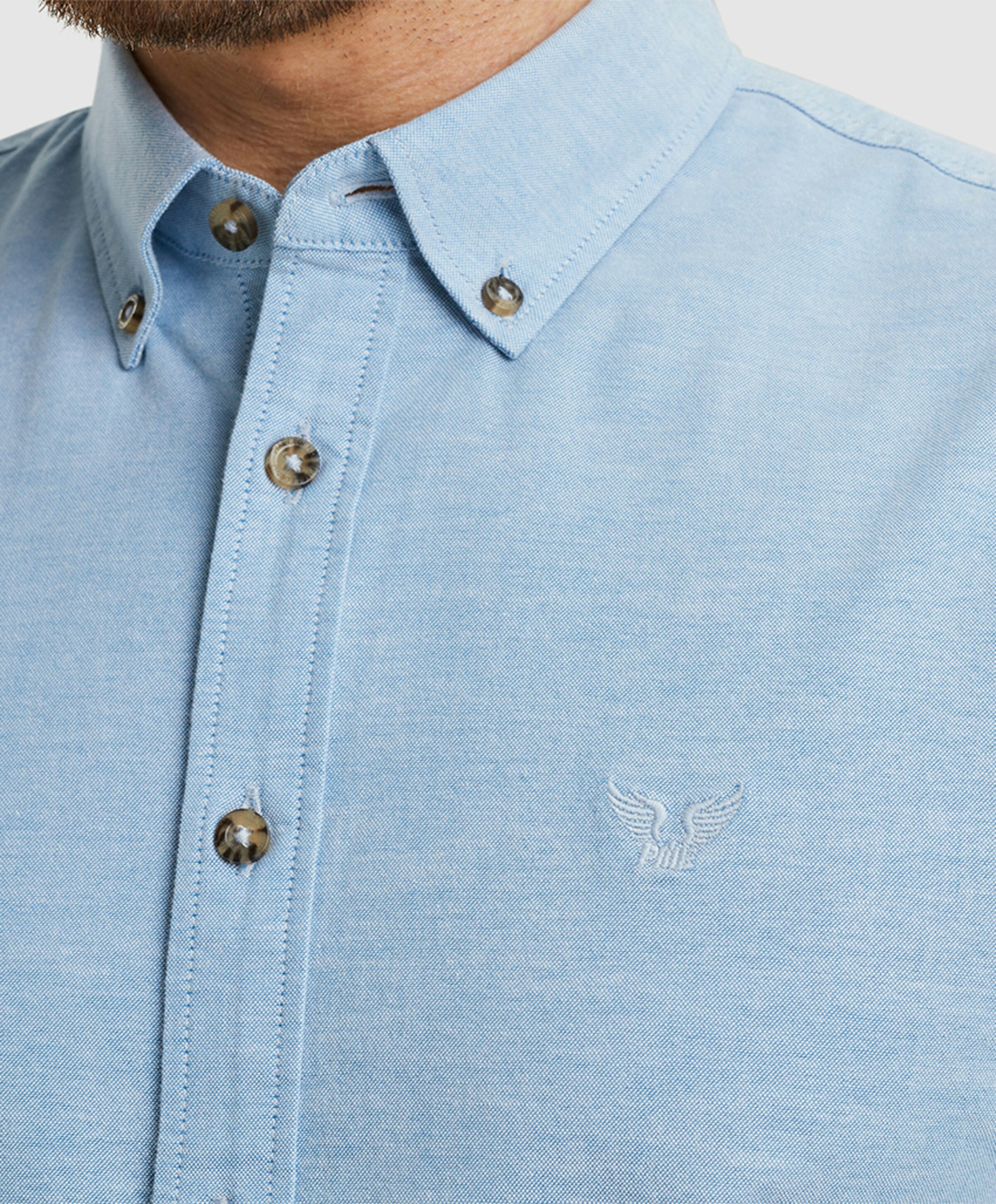 PME Legend Heren overhemd lange mouw blauw