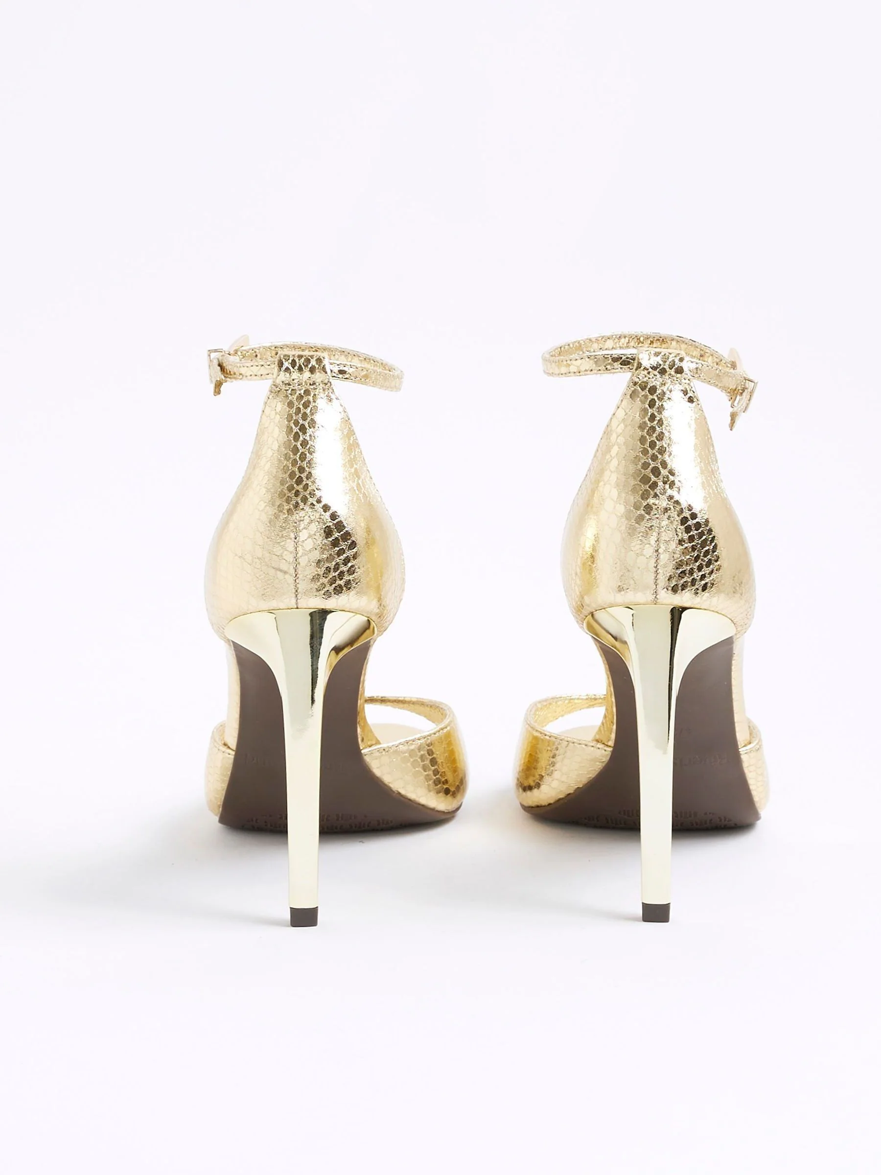 Goud - River Island Closed Back Heeled Sandals