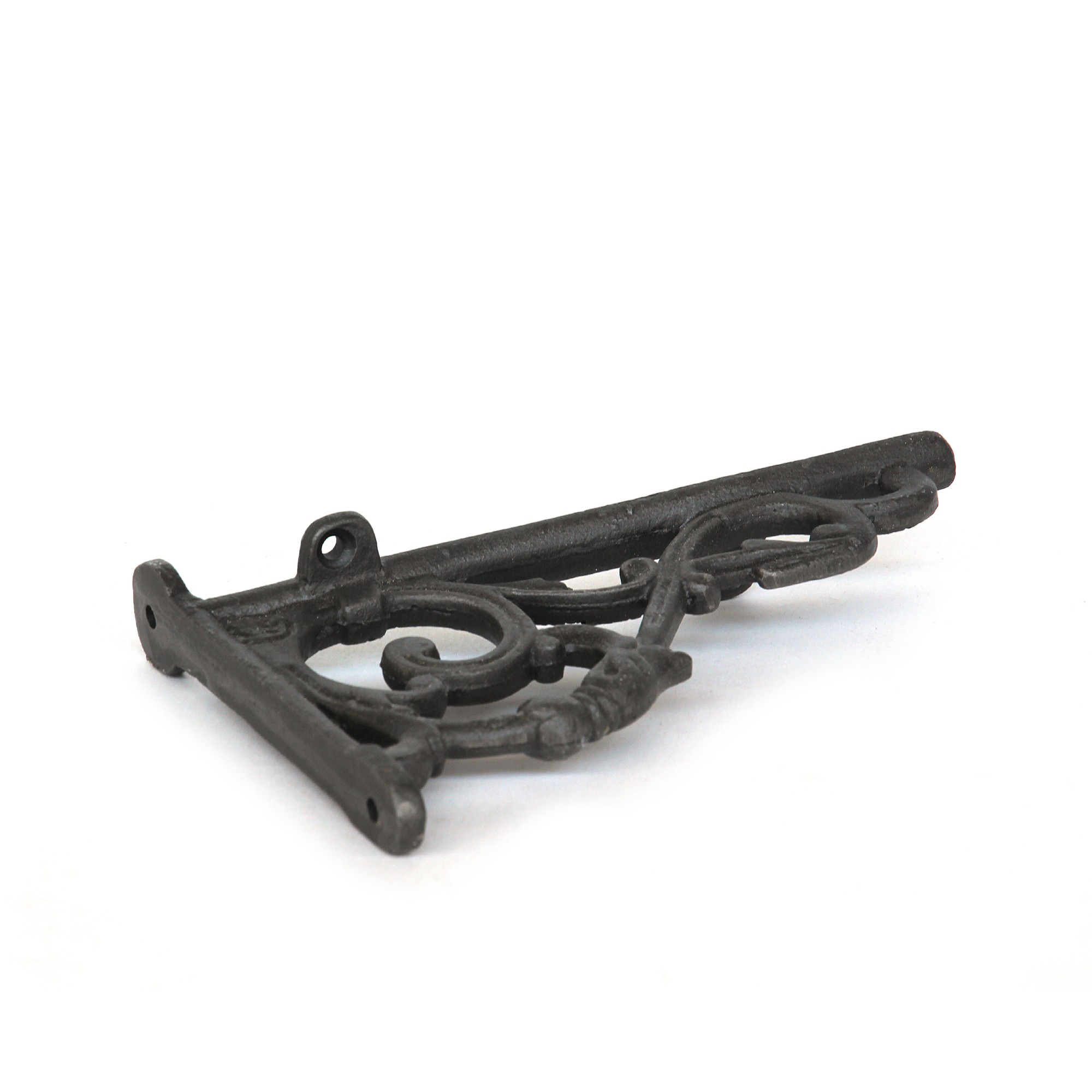Regalwinkel aus Gusseisen, schwarz, T 16 cm, H 10 cm, B 2 cm von fischer's lagerhaus