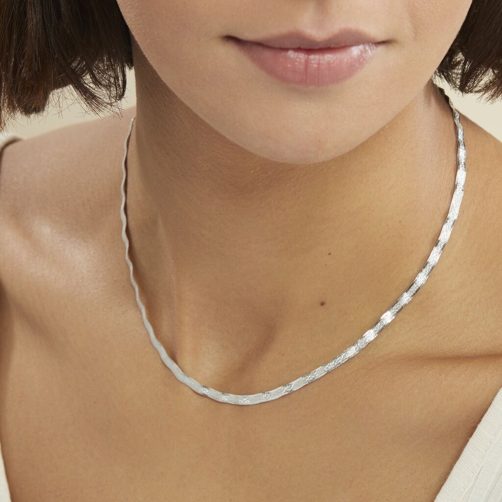 Collier Leonte Argent Blanc