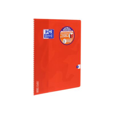 Oxford Openflex - Cahier polypro à spirale 24 x 32 cm - 100 pages - grands carreaux (Seyes) - disponible dans différentes couleurs
