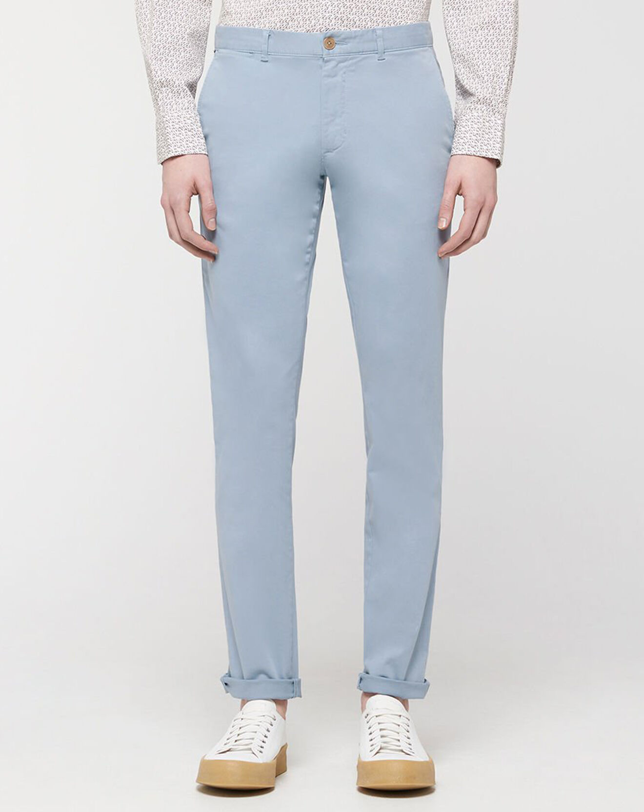 Tommy Hilfiger Pantalon chino ajusté Bleecker Flex Satin bleu ciel