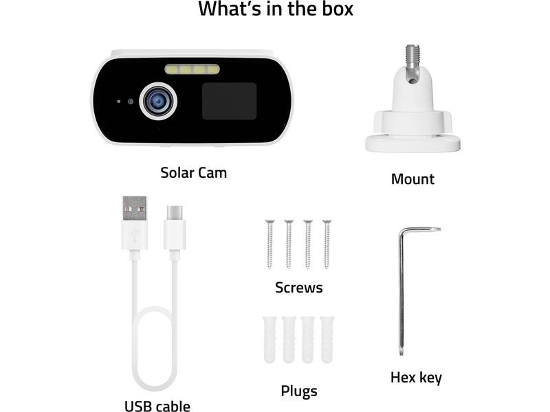 hombli Netzwerkkamera Smart Solar Cam 128 GB, Weiss Heimüberwachung