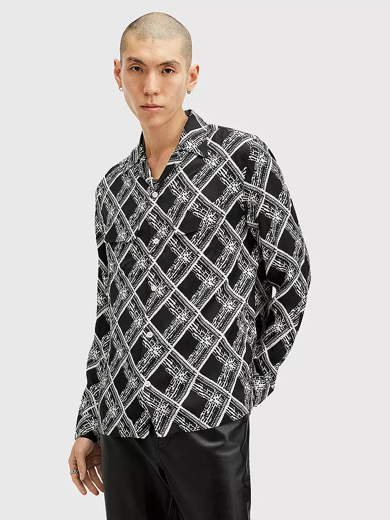 ALLSAINTS Hemd GRID schwarz