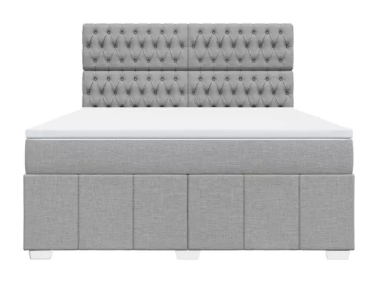 Sommier à lattes de lit avec matelas Gris clair 180x200cm Tissu