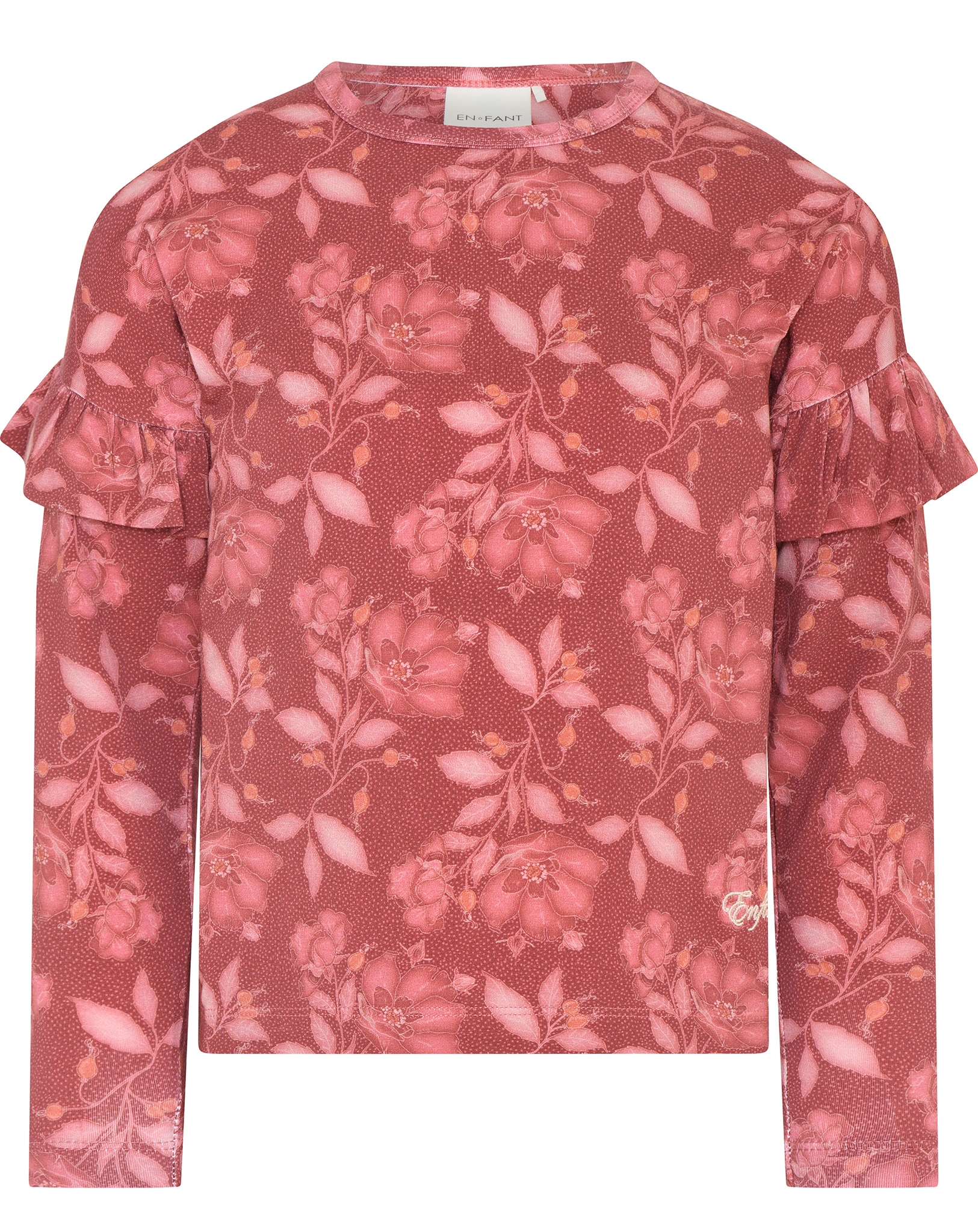 Langarmshirt AUTUMN FLOWER in chocolate