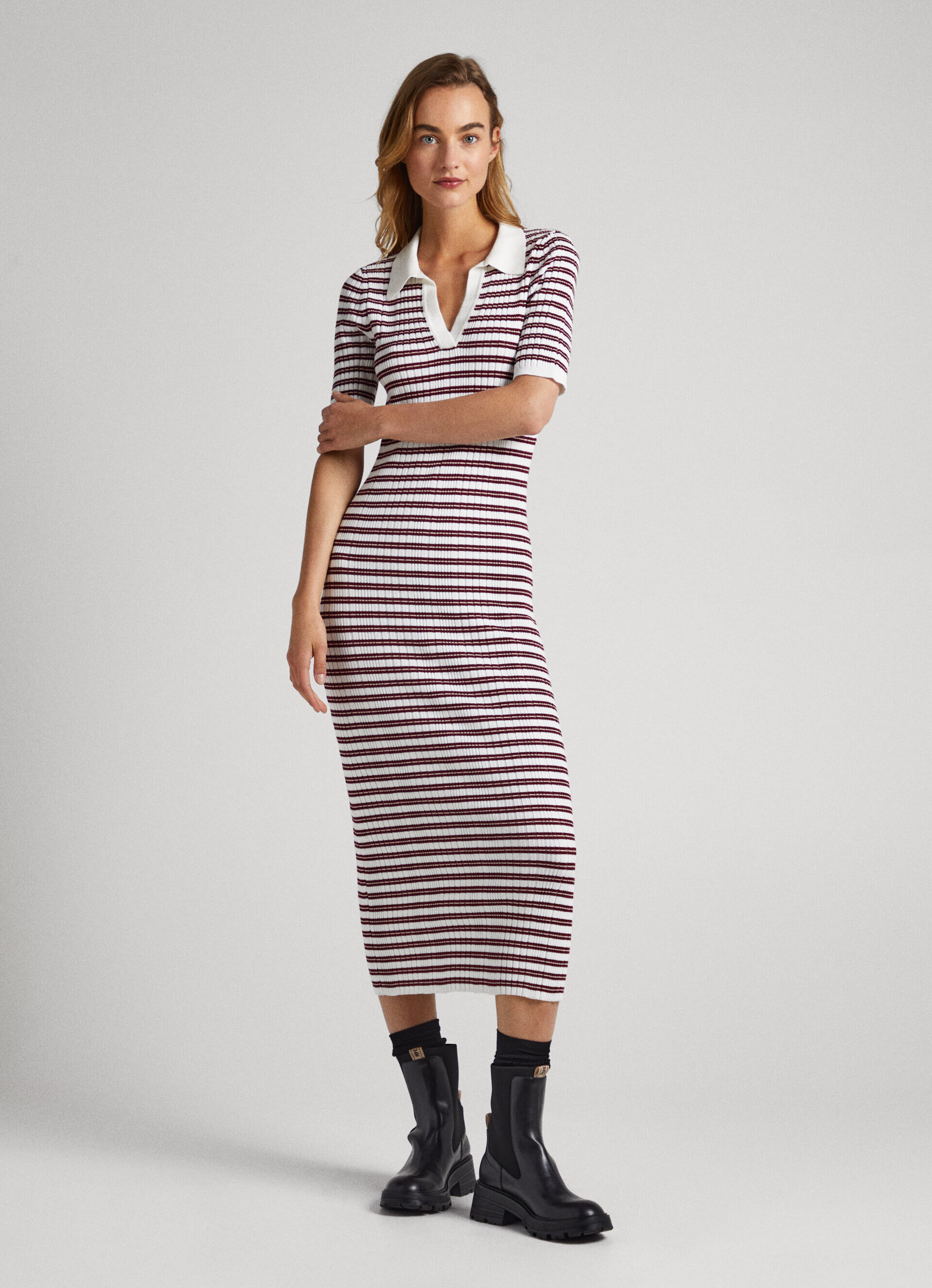 VESTIDO LISTRADO BICOLOR - multicolorido
