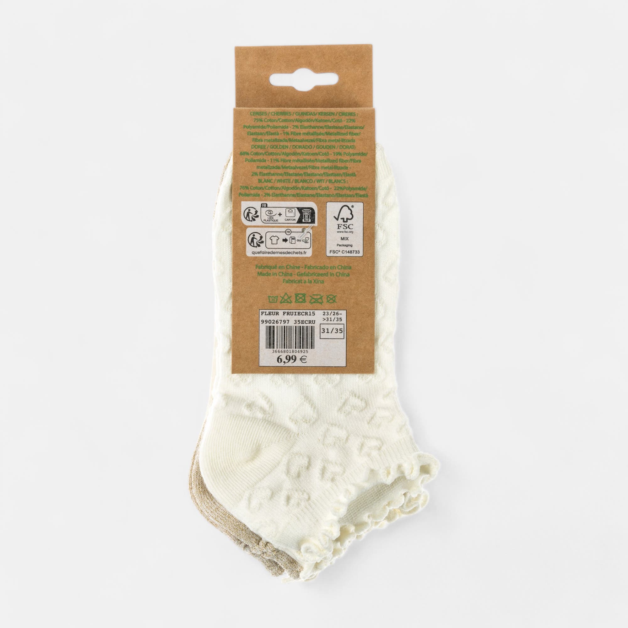 Chaussettes Enfant ecru