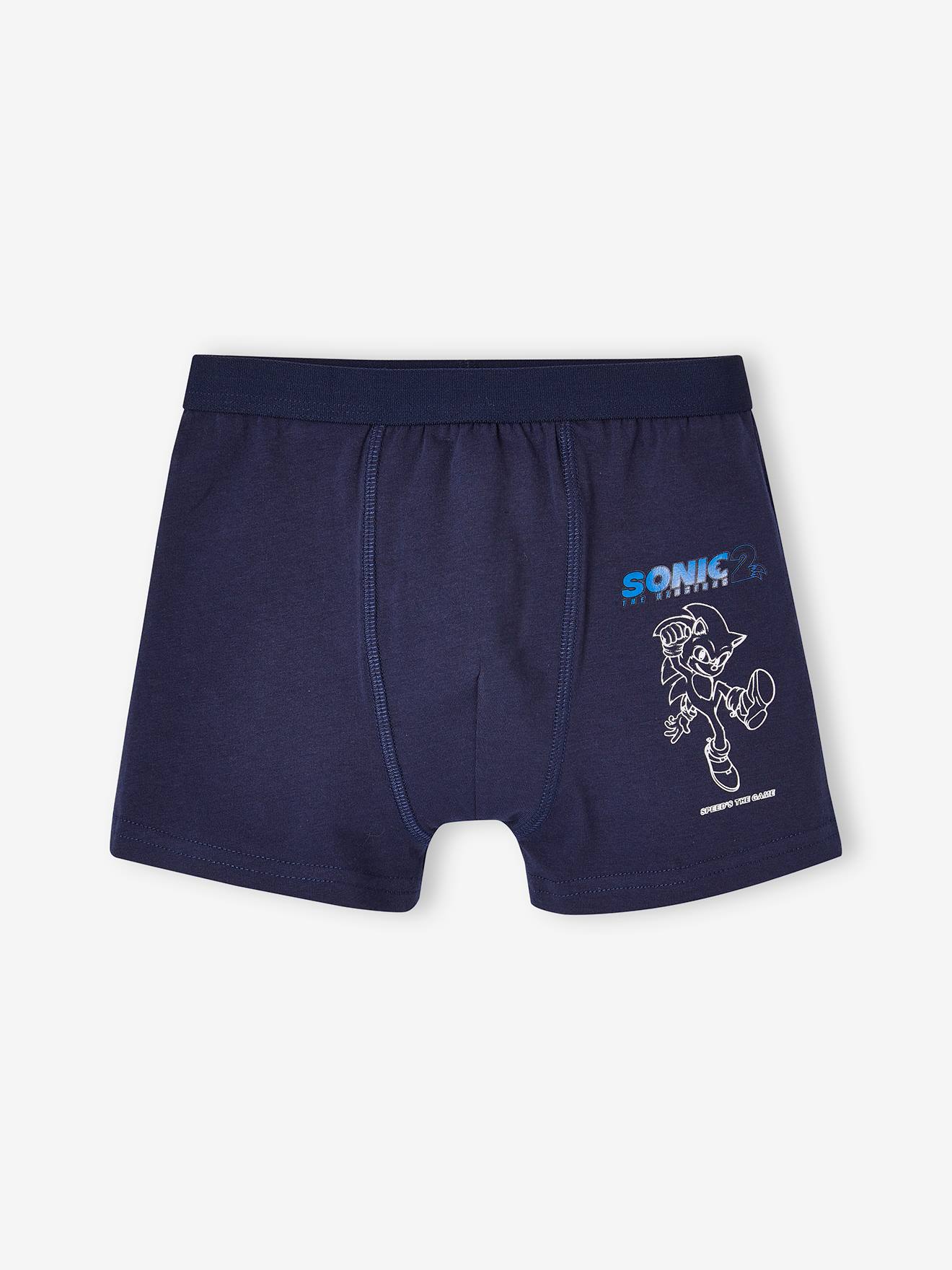 Conjunto de 3 cuecas boxer azul-marinho Sonic® para meninos