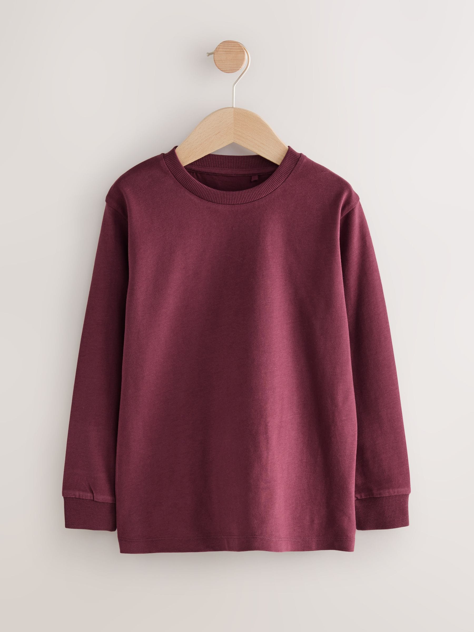 Bessenrood/grijs/wit/blauw - Verpakking van 4 zachte T-shirts met lange mouwen (3-16jr)