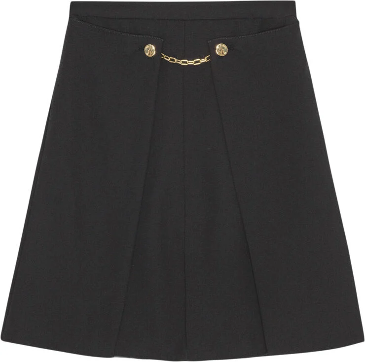 Ganni Light Twill Suiting Skirt Black