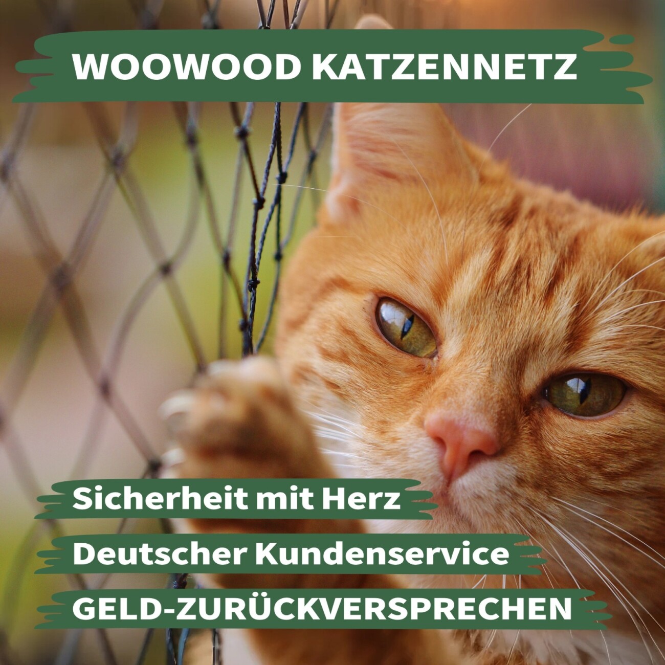 WOOWOOD Katzennetz Balkon ohne Bohren 6 m, 3 m