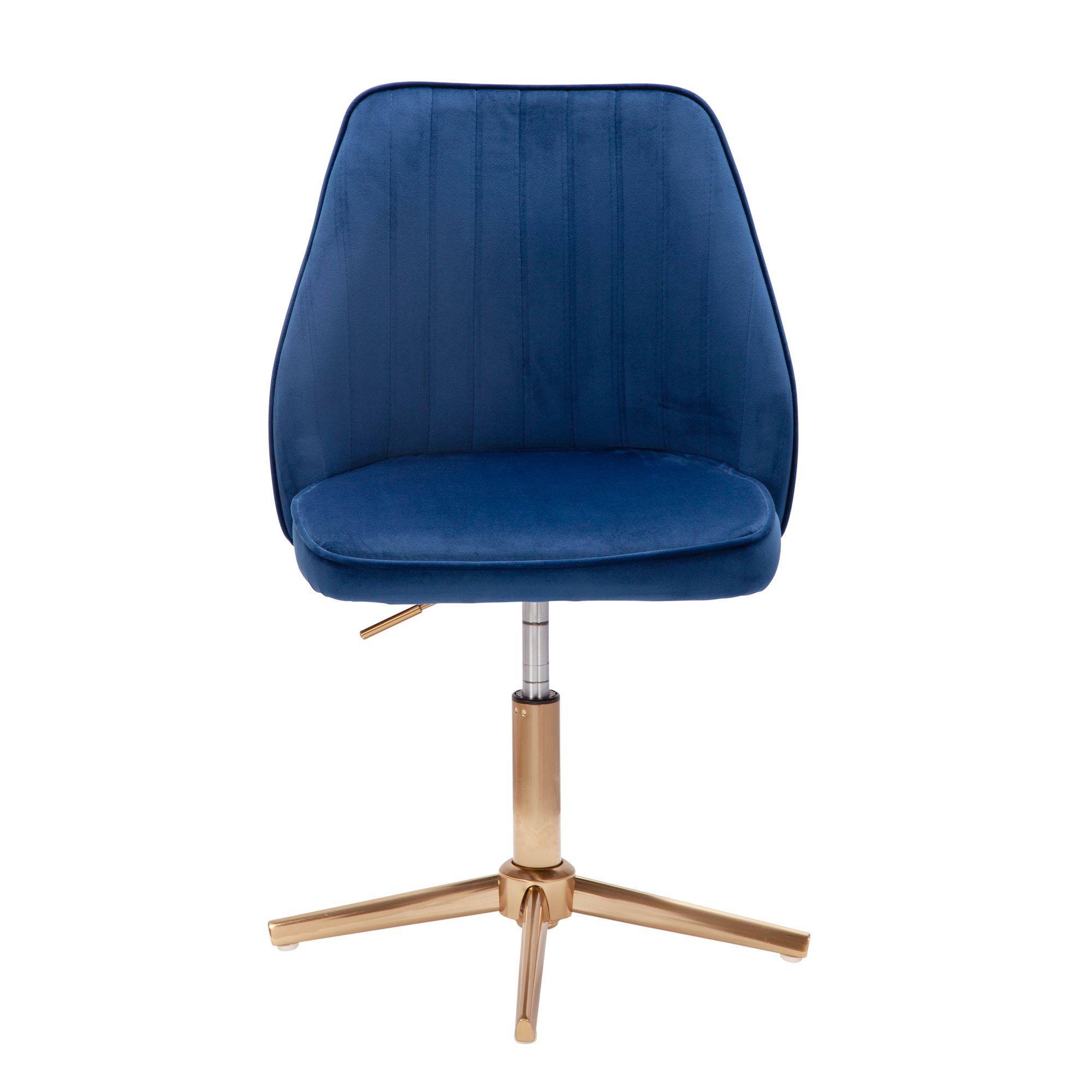 KADIMA DESIGN Samt Drehstuhl TANARO: Höhenverstellbar, 360° drehbar, Samtbezug, Eisenuntergestell, 120 kg Belastung.