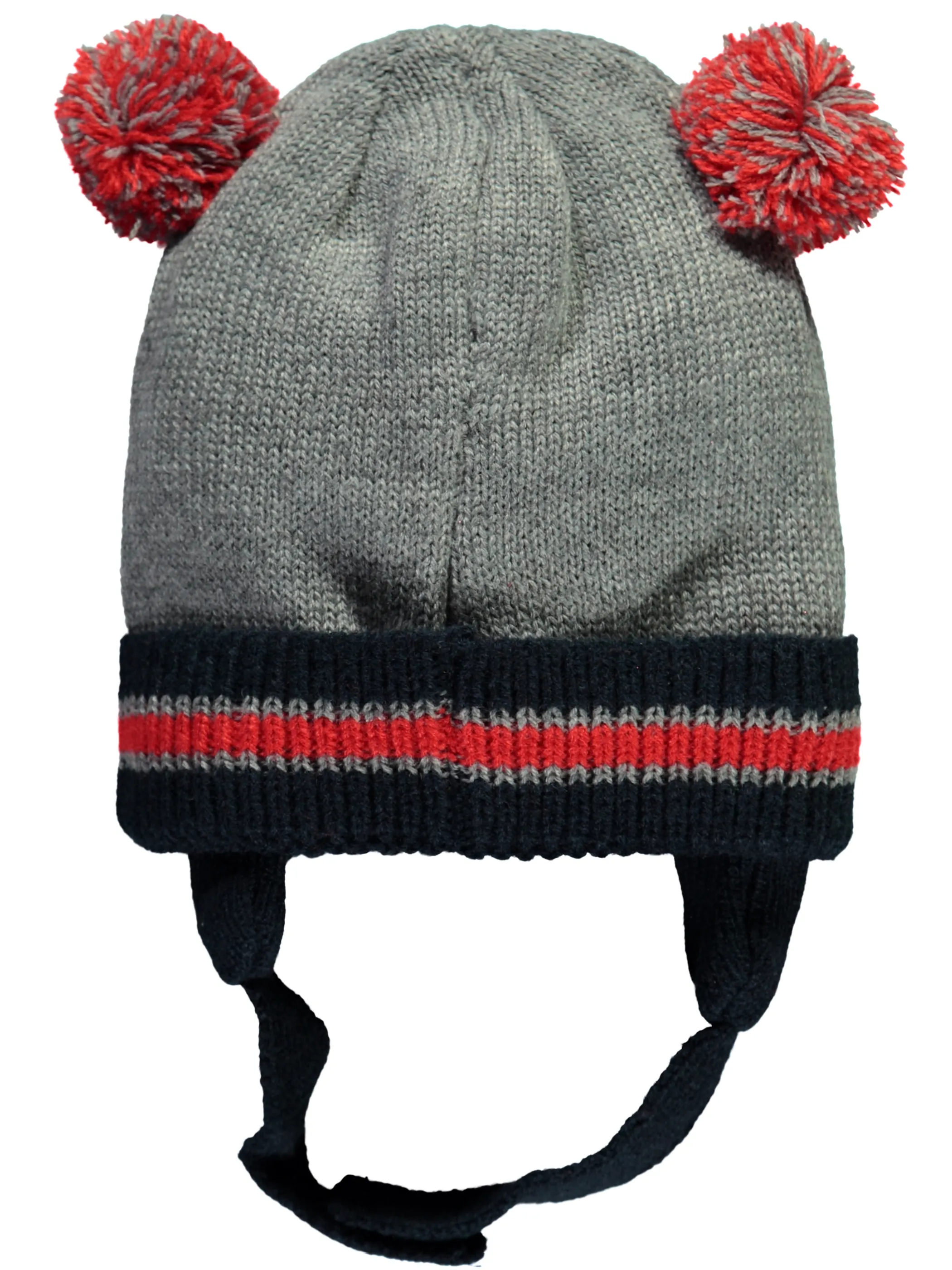 Baby Jungen Mütze mit Pompoms als Öhrchen
