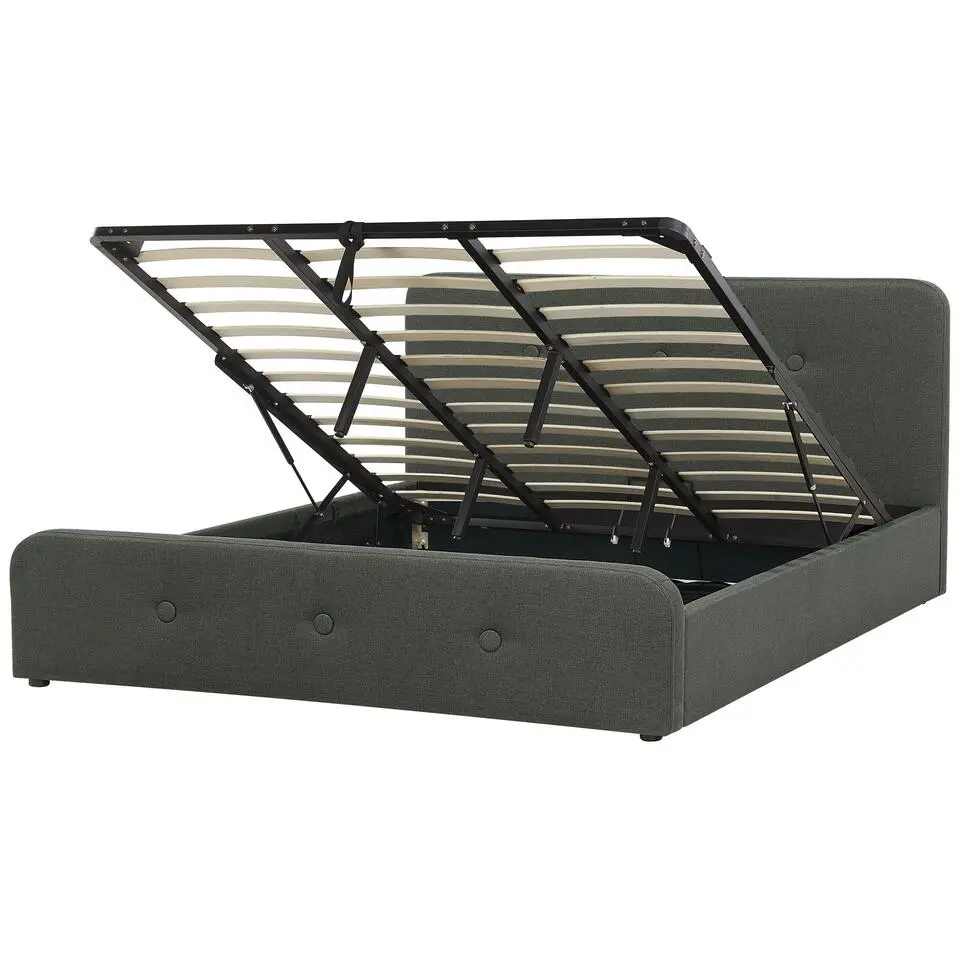 RENNES - Bed met opbergruimte - Donkergrijs - 180x200 cm - Polyester