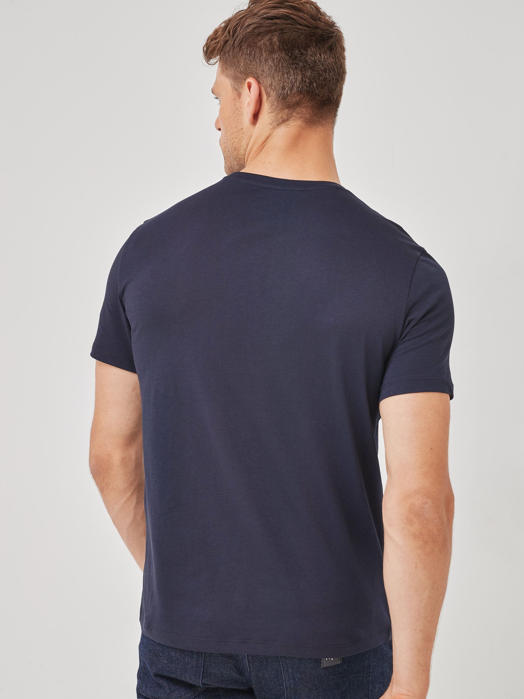 Marineblauw - Armani Exchange T-shirt van 100% katoen met logo