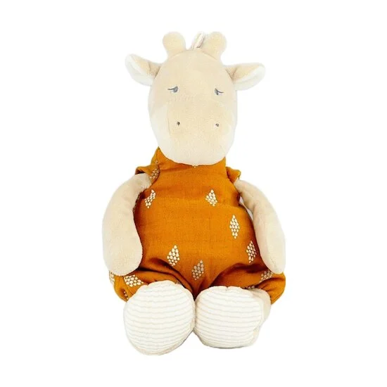 Tiga, Stegi & Ops Peluche small Tiga en Veloudoux et mousseline de coton BIO   Beige/ocre        de               Noukies
