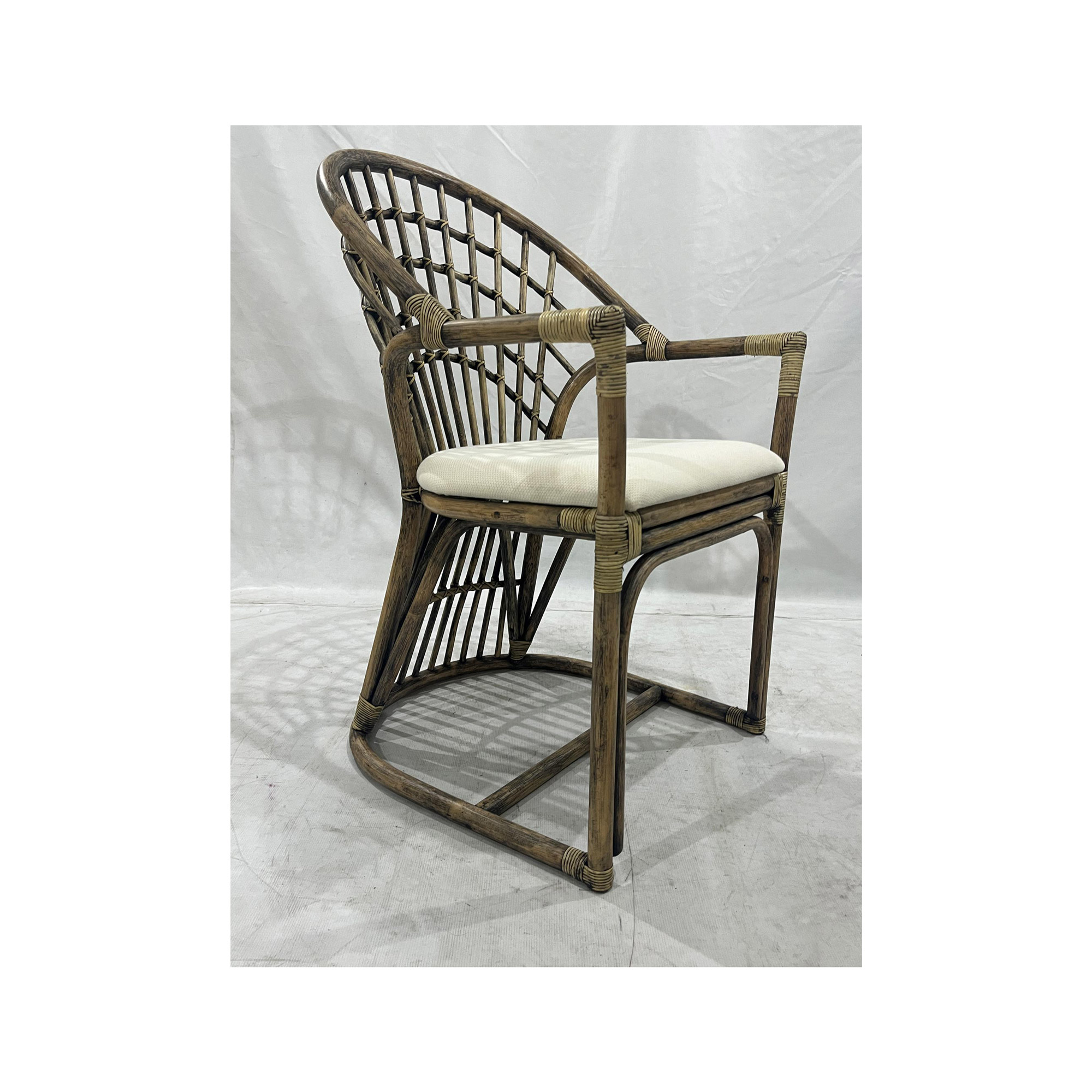 Rattan-Sessel 'Bernard', natur, weiß, B 55 cm, T 57 cm, H 91 cm von fischer's lagerhaus