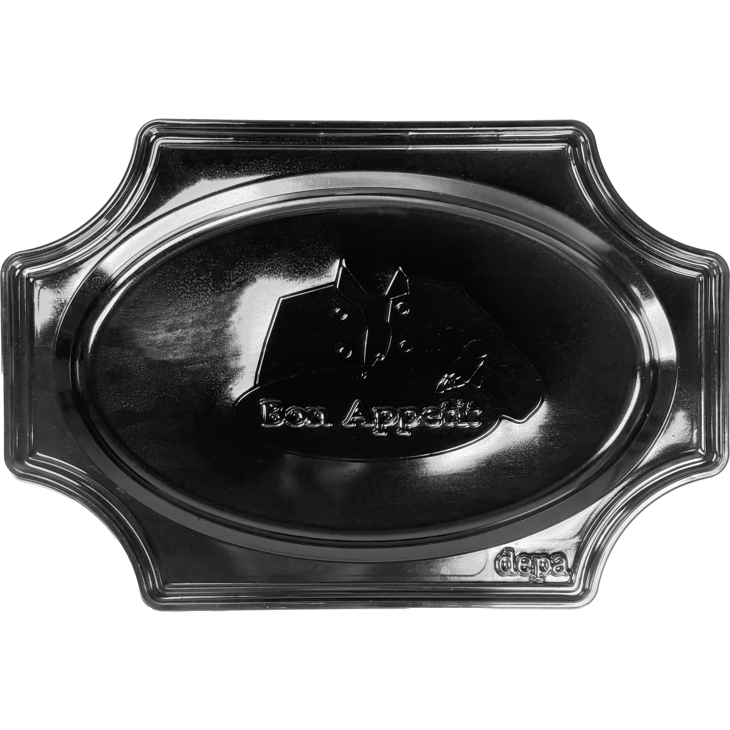 Schaal, cateringschaal, pS, 350x bon appetit, zwart
