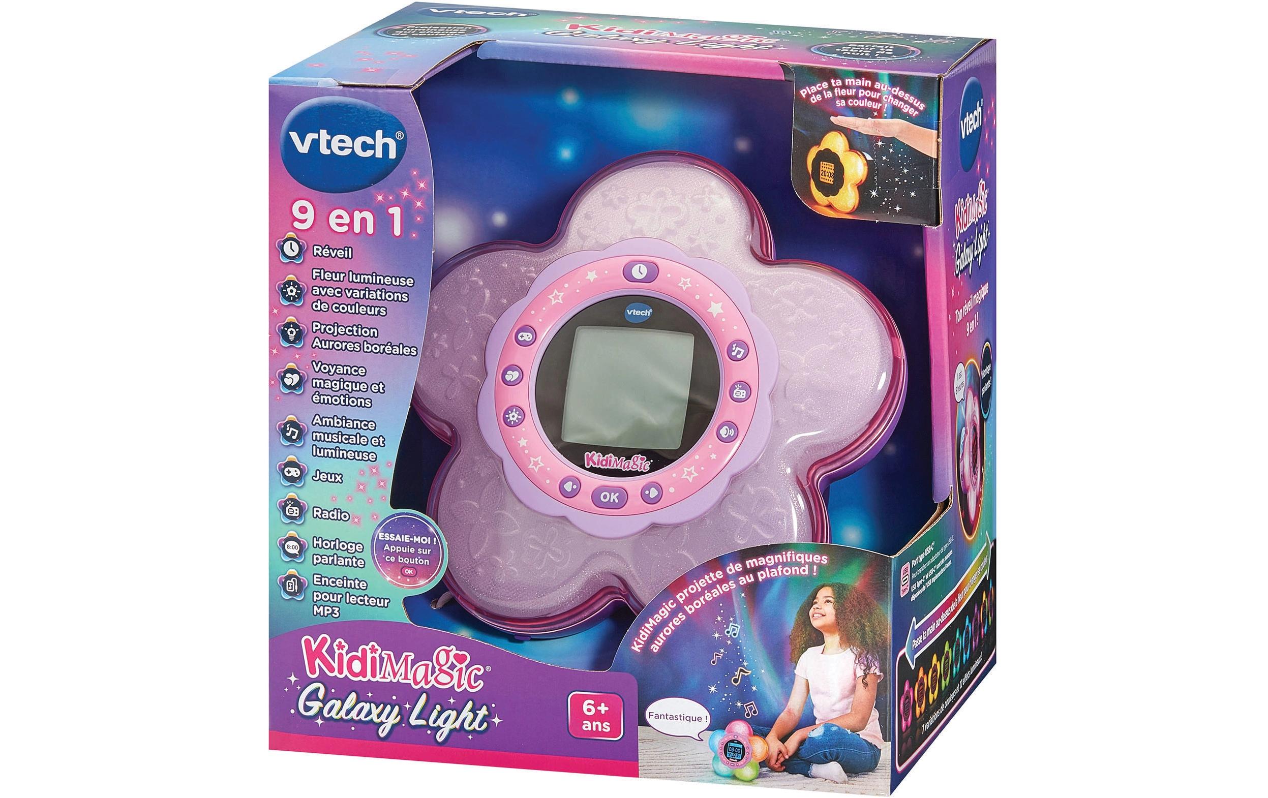 Kidimagic Galaxy Light -FR-Magischer Wecker mit farbenfrohen Lichtprojektionen und tollen Wahrsage-Funktionen sowie lustigen Spielen