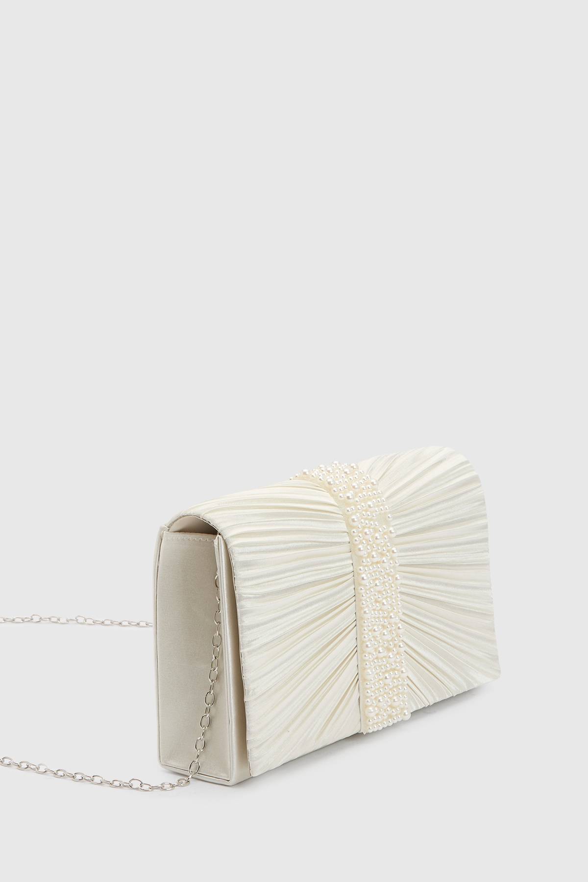 Coast Sac Pochette Dahlia En Satin Plissé Avec Ornement De Perles