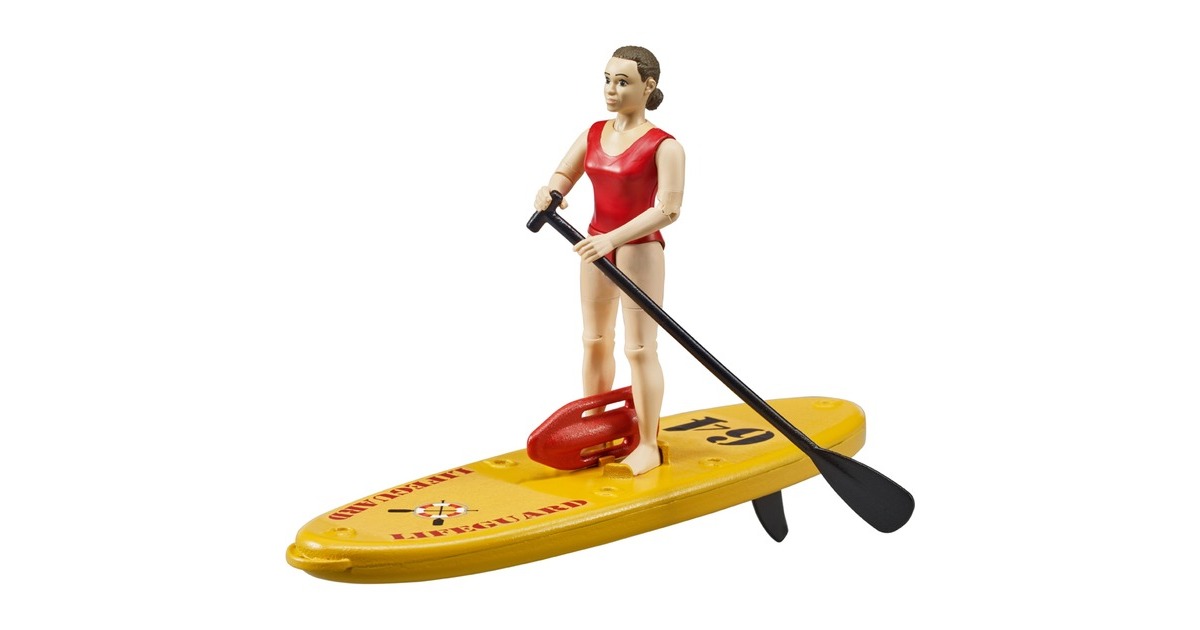 bruderbworld Strandwacht met SUP board Speelfiguur  (62785)