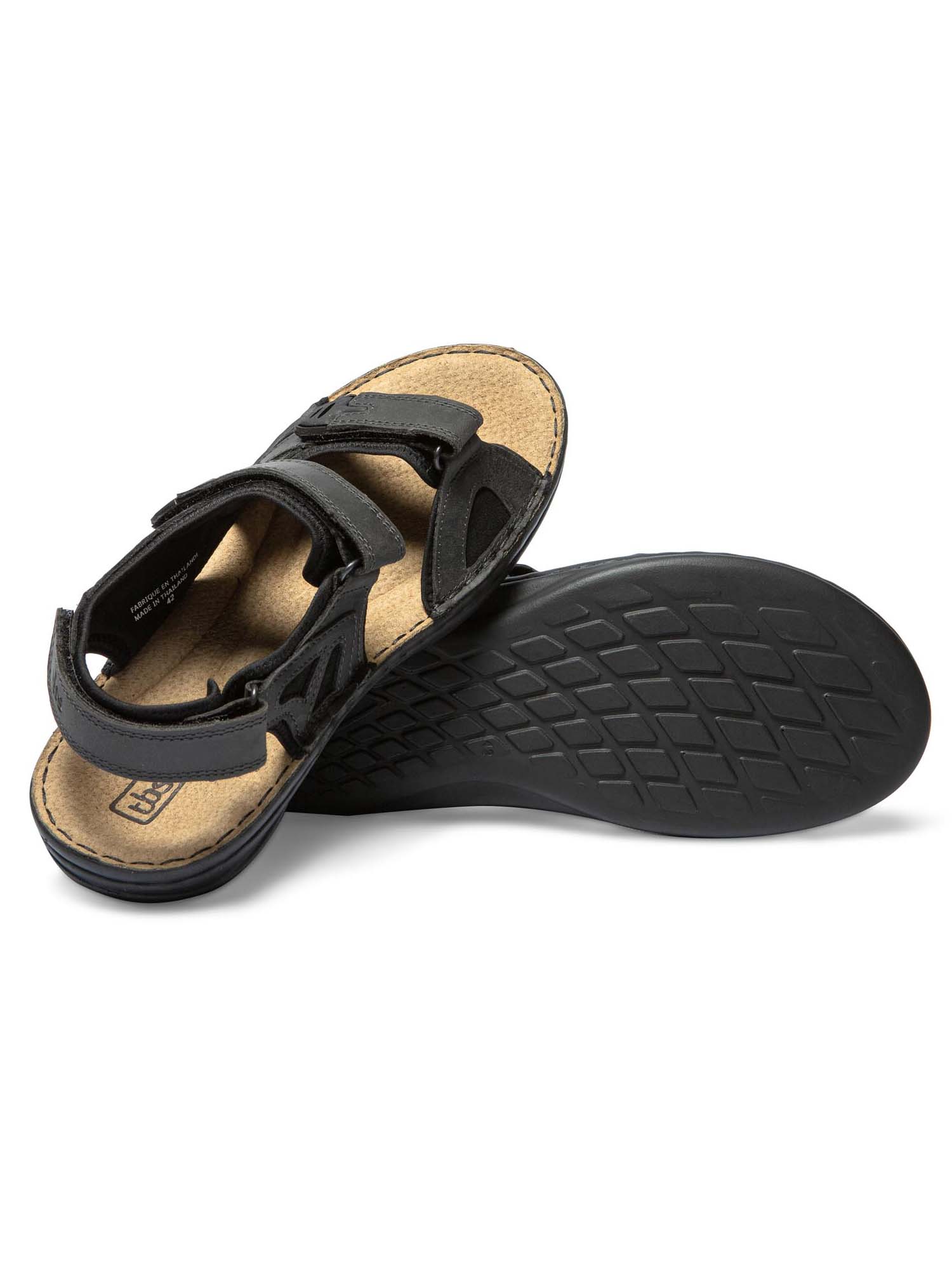 Sandales Homme Dessus Cuir Noir