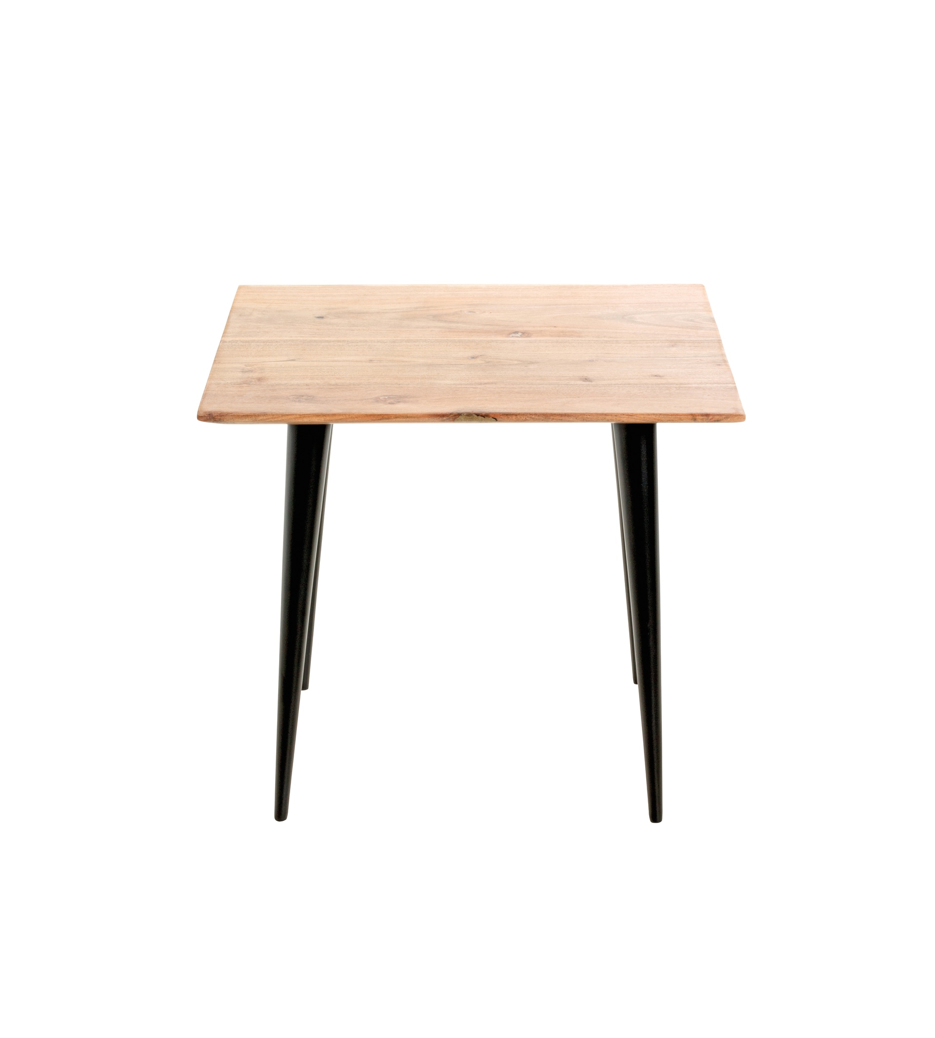 Beistelltisch 46 x 41 x 46 cm Akazie massiv natur/schwarz