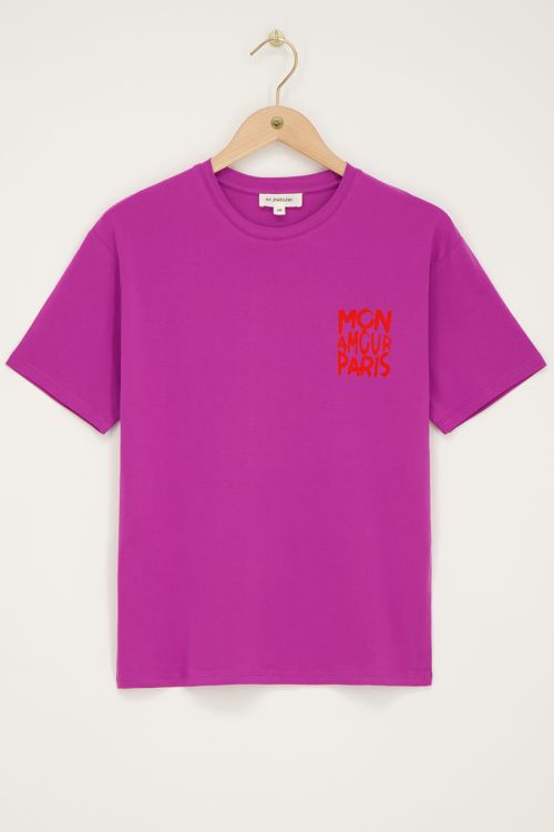 Paars T-shirt met oranje 