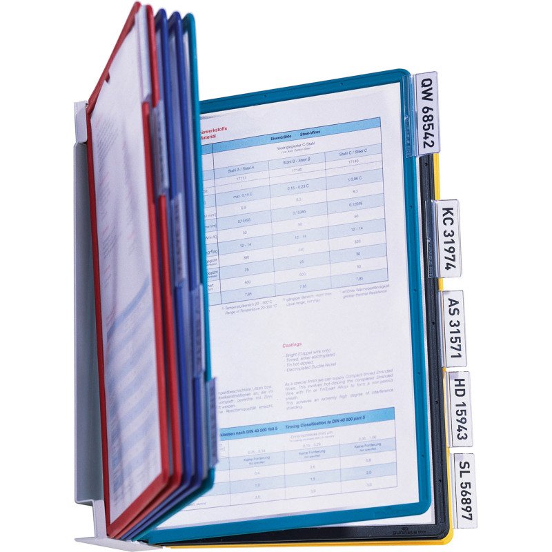 Protège-documents pivotant mural Vario Wall 10 PVC A4 10 pochettes - 20 vues couleurs assorties