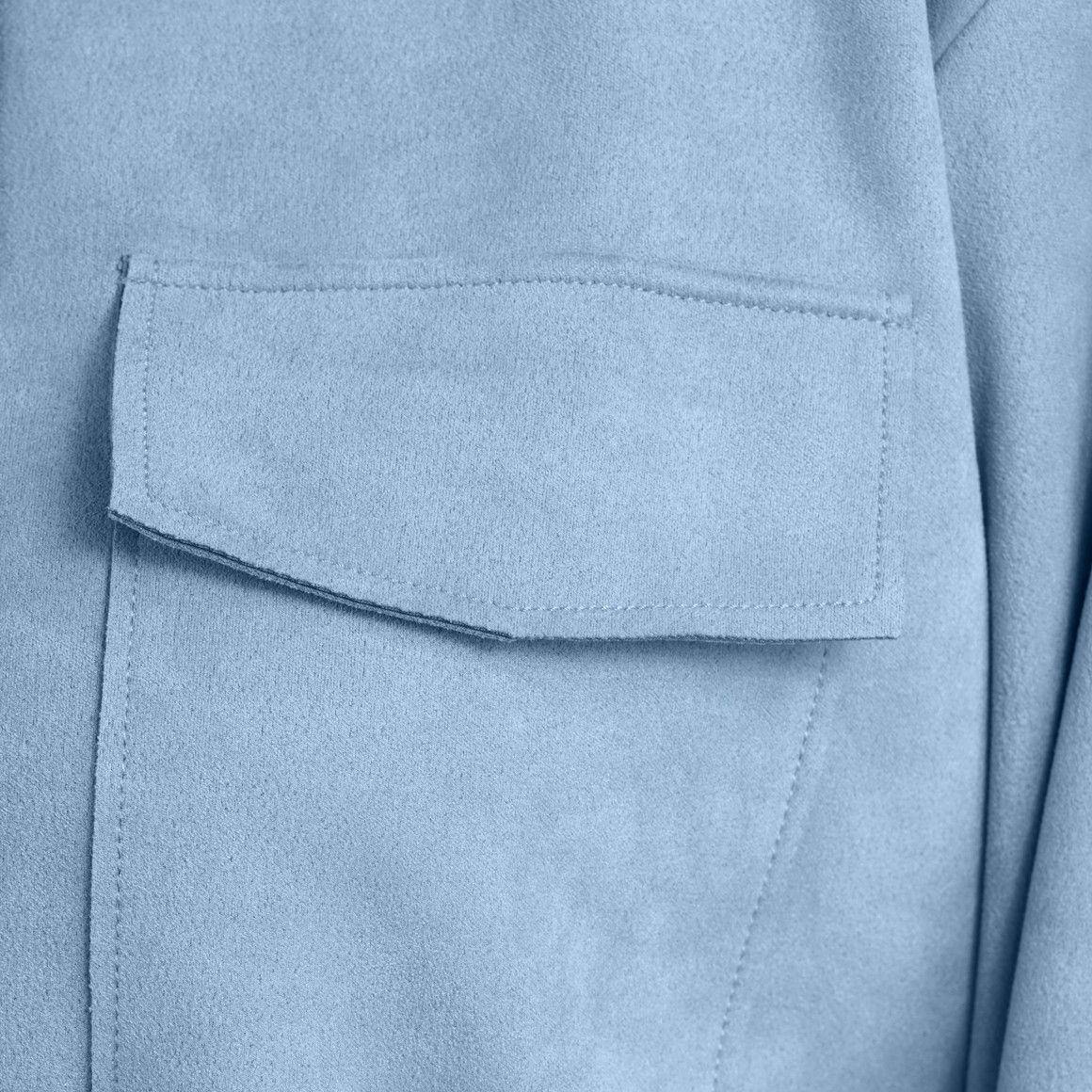Gina Benotti Damen Veloures-Overshirt mit zwei Taschen hellblau