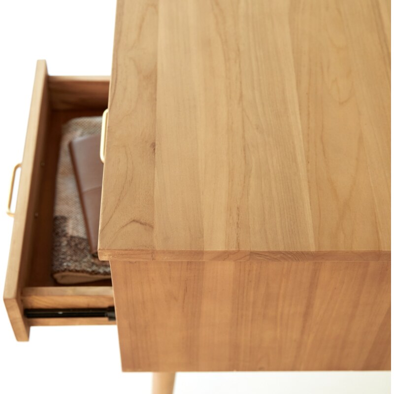 Bureau en bois de teck L 130 cm Kort