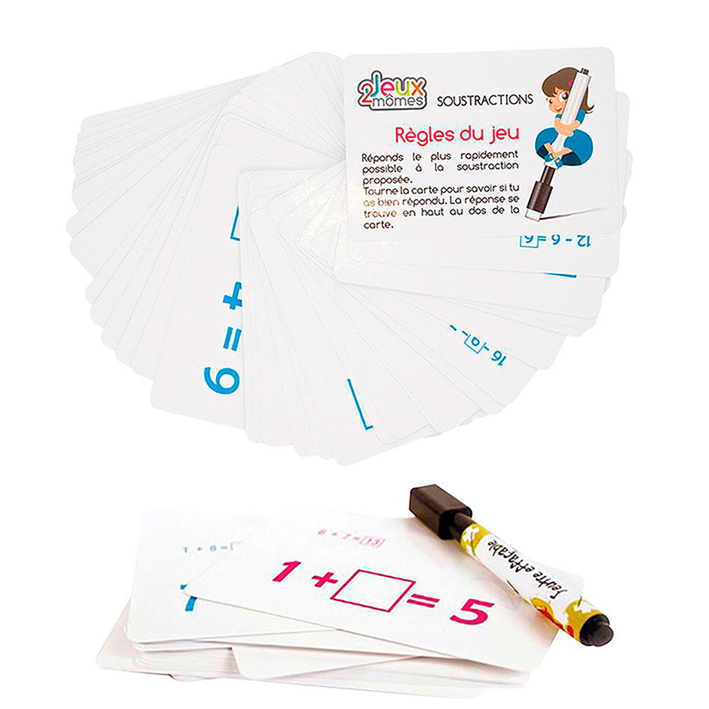 Lot de 36 cartes éducatives effaçables