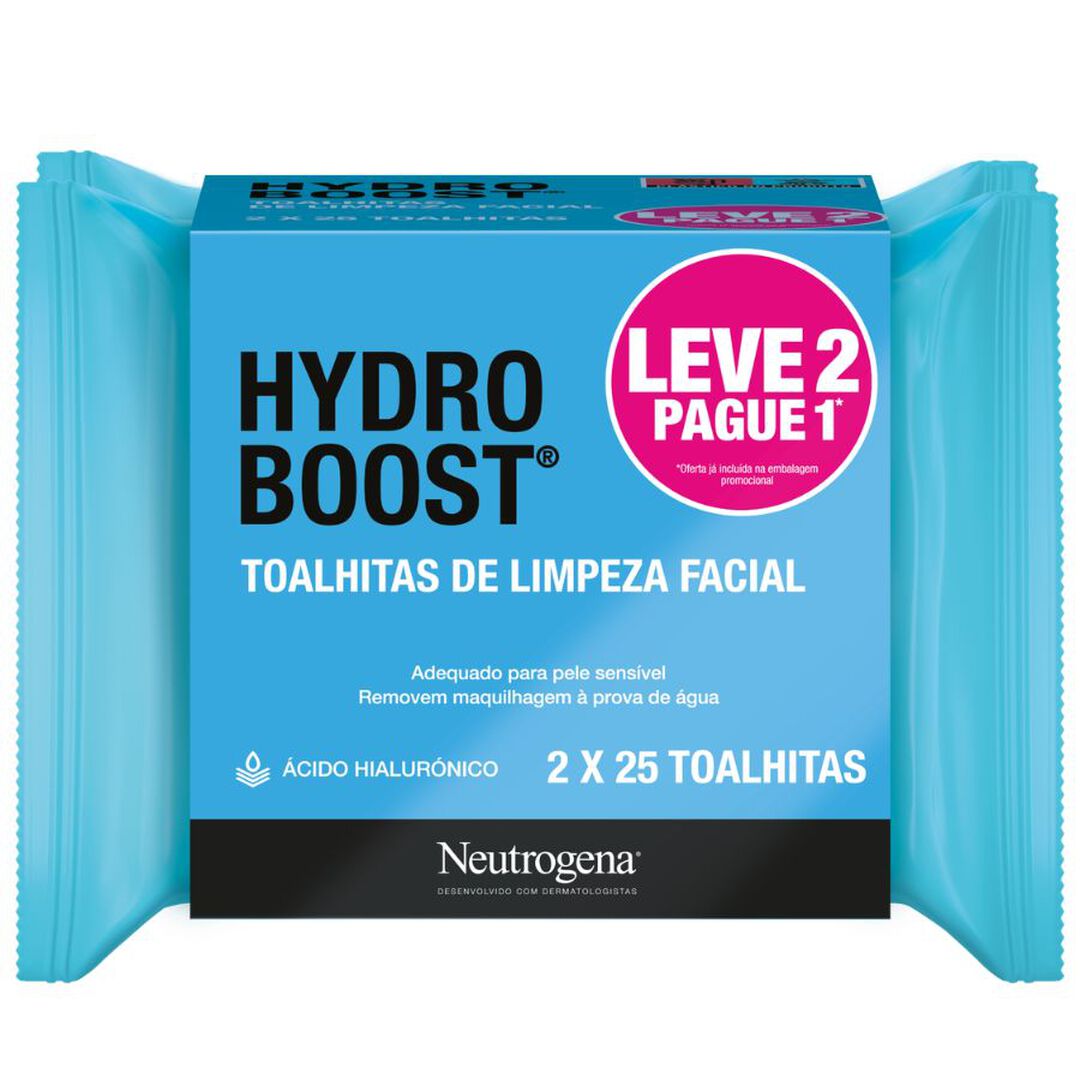 Toalhitas de Limpeza Facial - Hydro Boost (2x25) - 50un