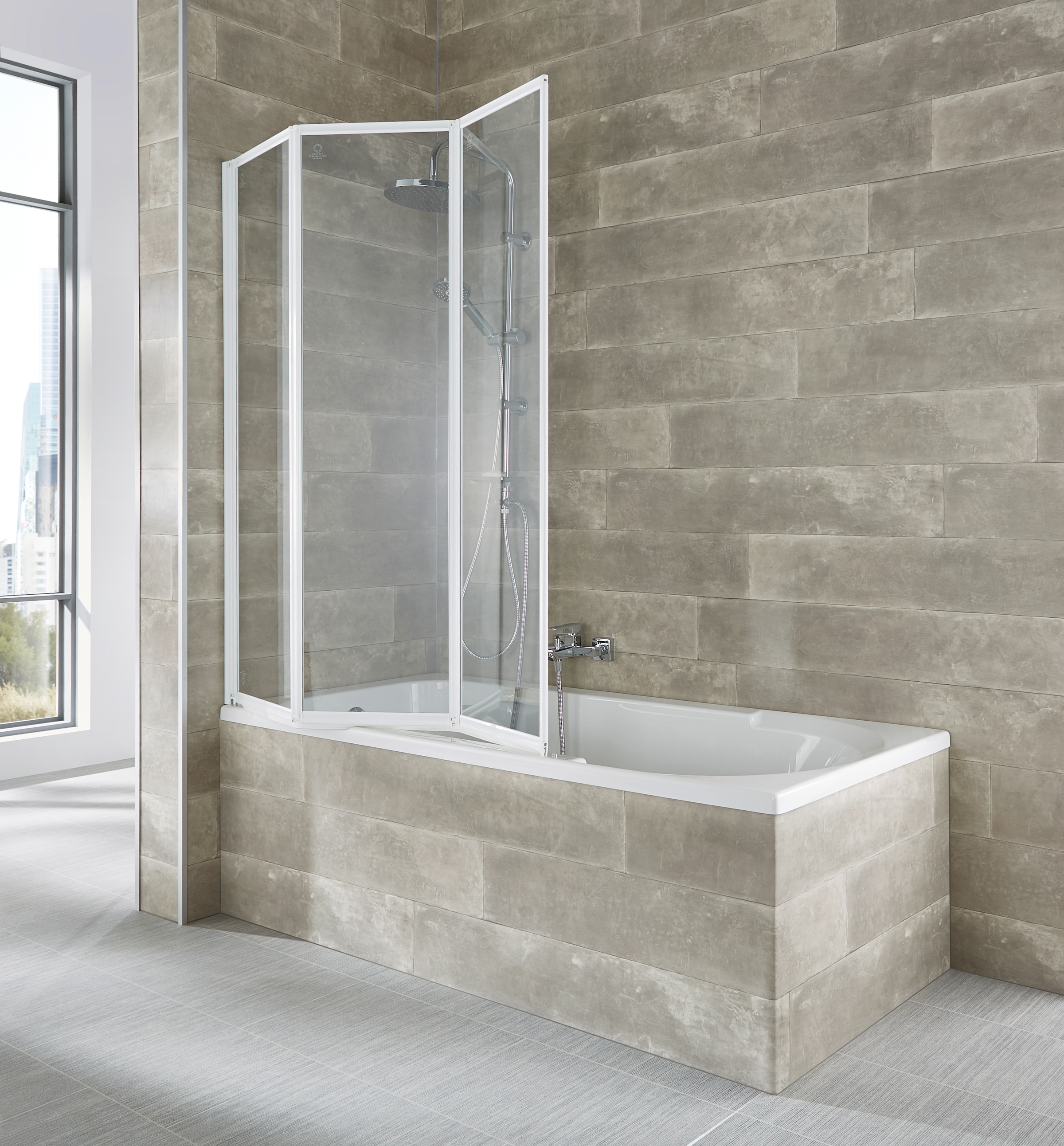 welltime Badewannenaufsatz »Nassau« 3 Stk. tlg. Badewannenfaltwand, Spritzschutzwand für Badewanne, Glaswand