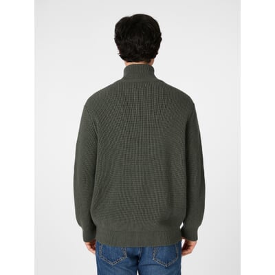 Herren-Strickjacke mit Zip, Grünmelange