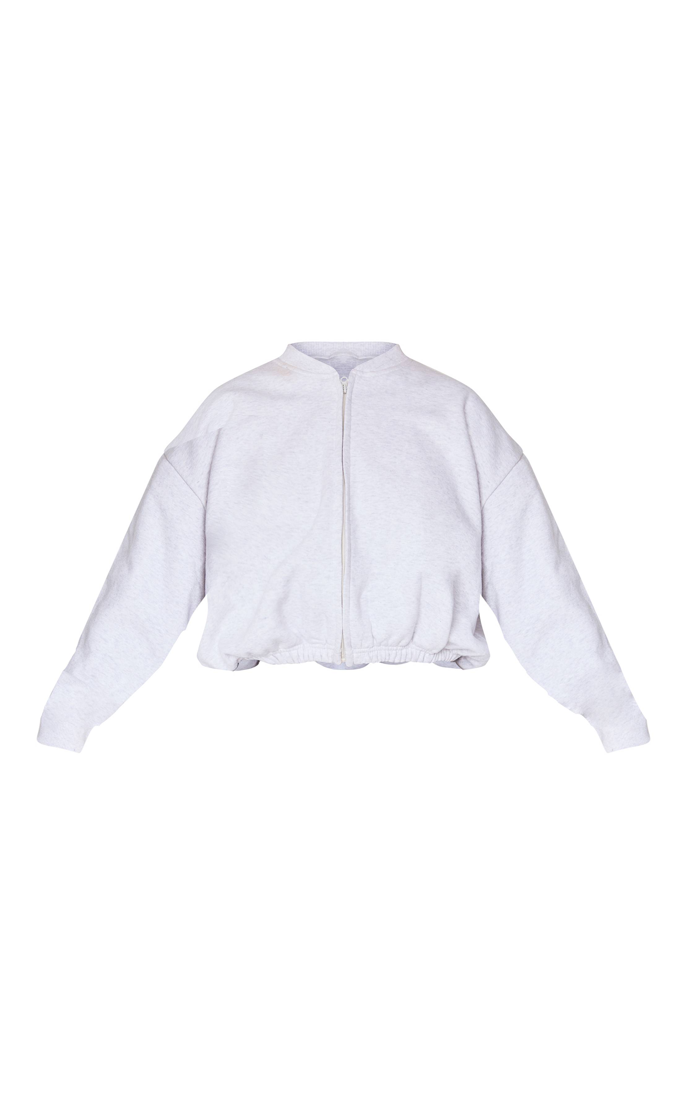 Gris Cendré Sweat-shirt Court Zippé Avec Cordon De Serrage À La Taille
