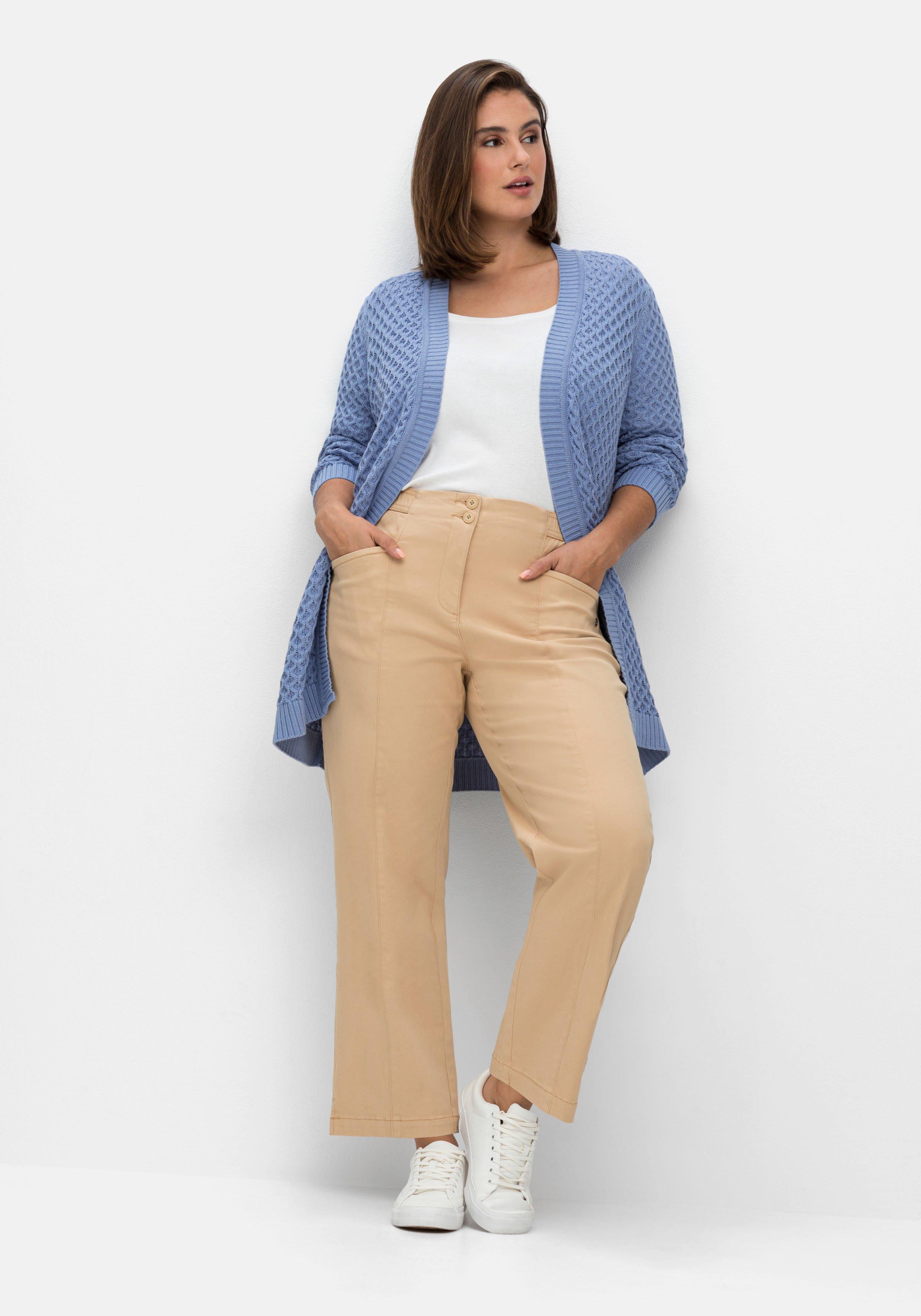 Gerade Twillhose in Curvy-Schnitt PIA, mit Biesen vorn
