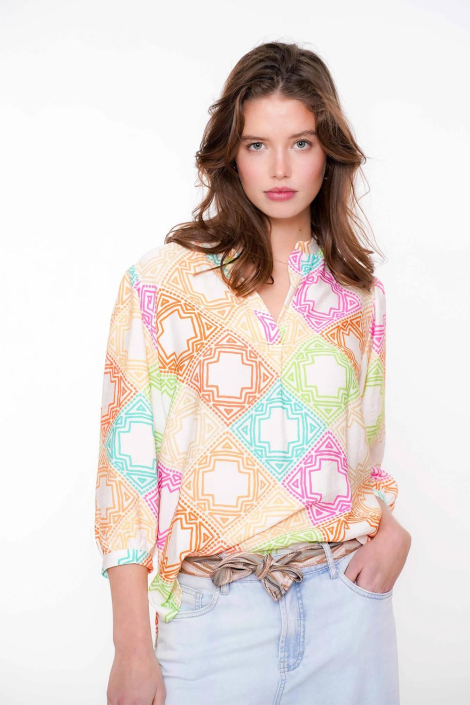 Geisha ecru dames blouse