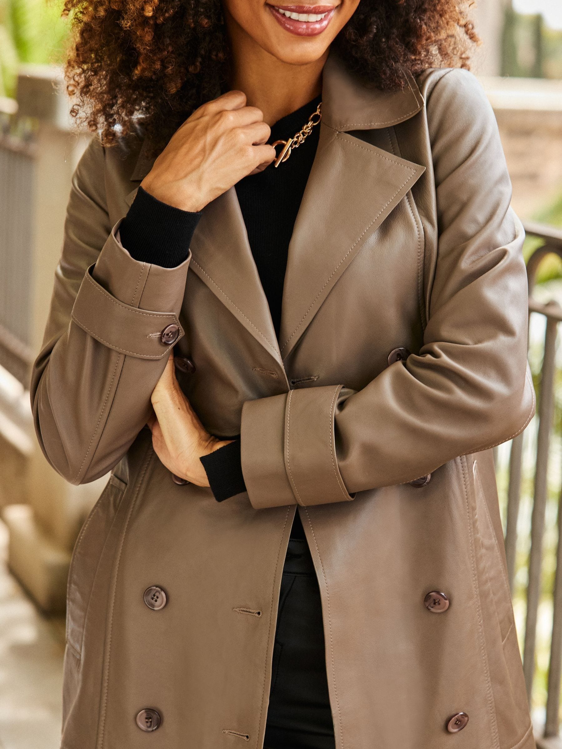 Natuurlijk - Sosandar premium trenchcoat van leer